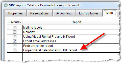 iCal URL report for VRP